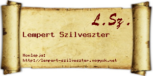 Lempert Szilveszter névjegykártya